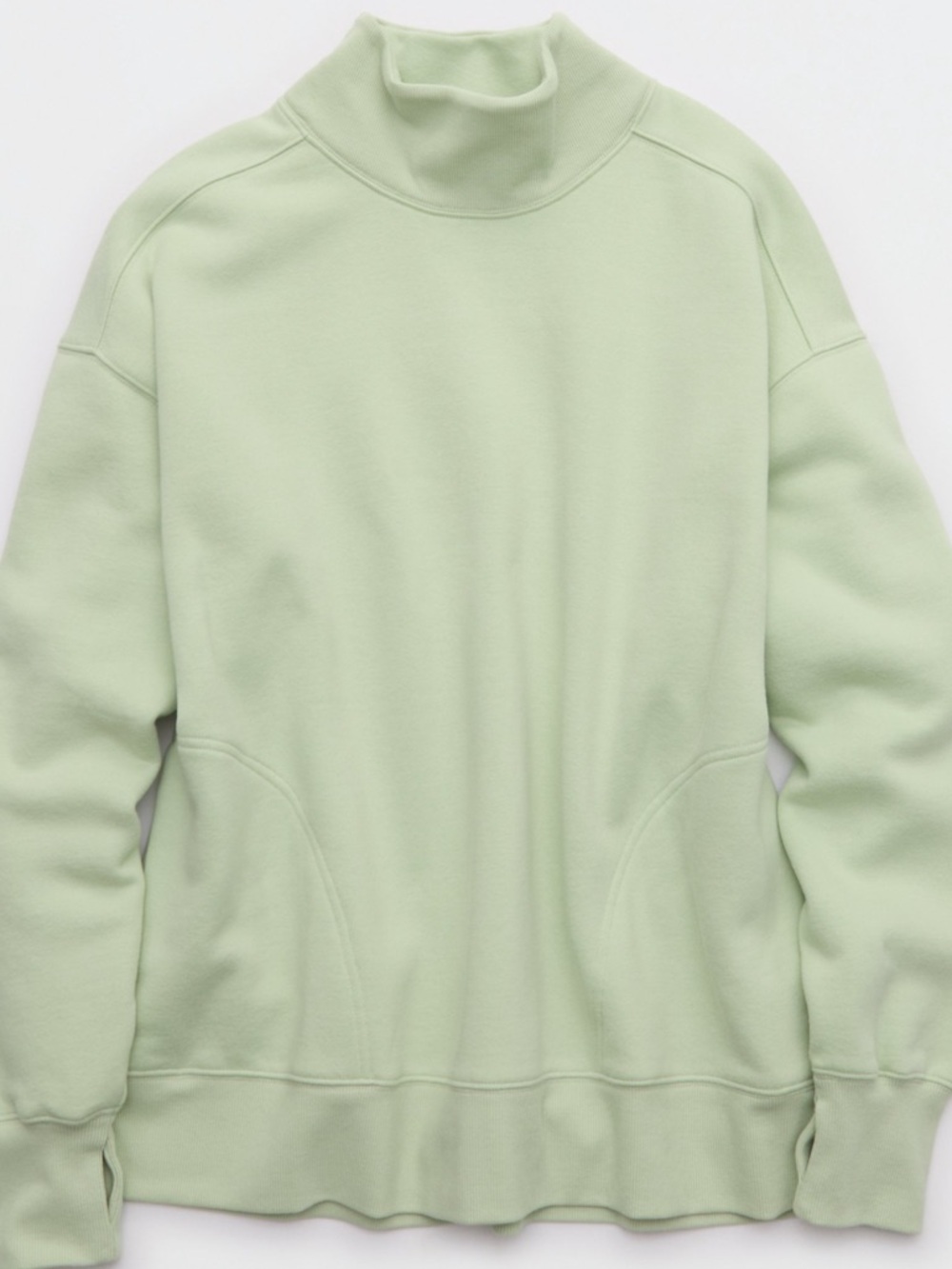 Aerie offline cloud fleece mock DUSTY SAGE Women's Sweater - Picture 11 of 12